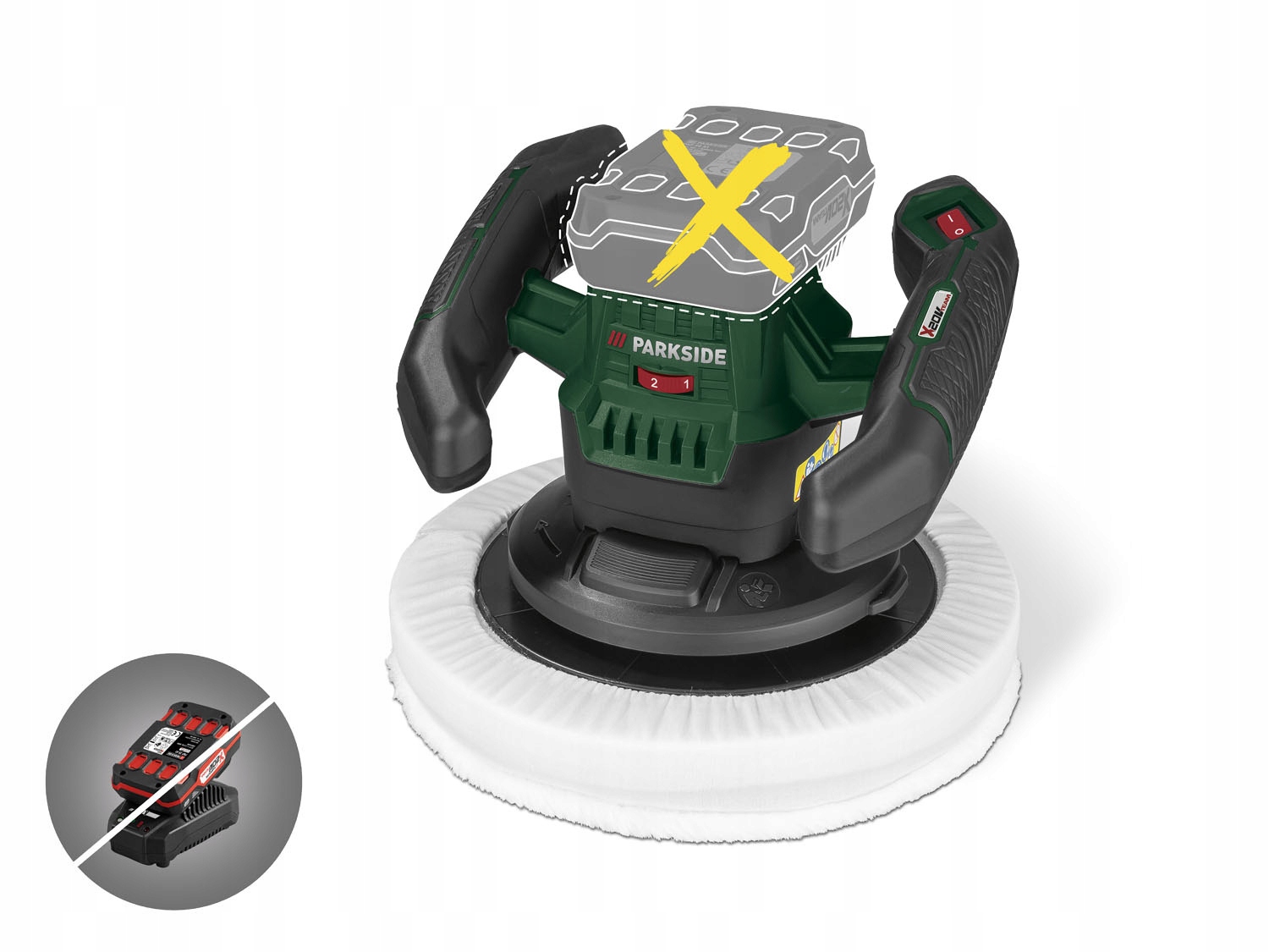 PARKSIDE X20V POLERKA SAMOCHODOWA AKUMULATOROWA 20V 25 cm PPMA 20-li B2 Stan opakowania oryginalne