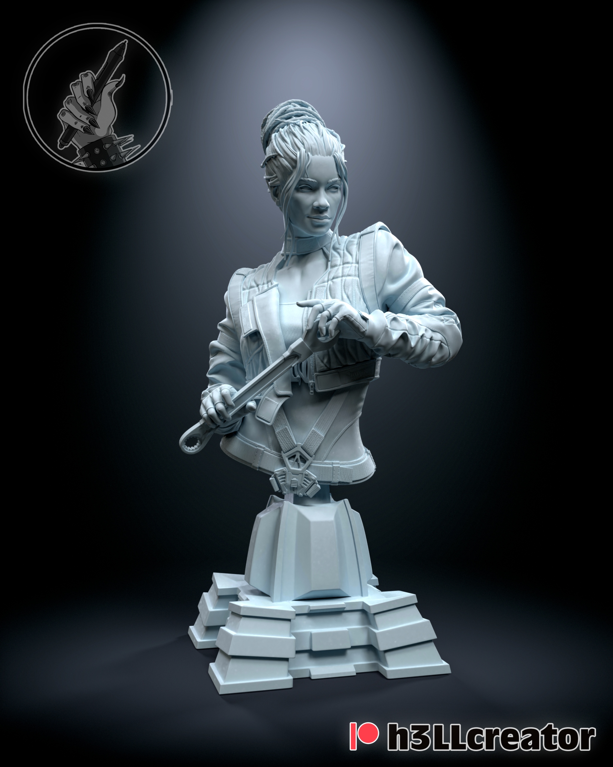 Figurka Panam Palmer Cyberpunk 2077 Busta h3LL creator 3D tisk 12K