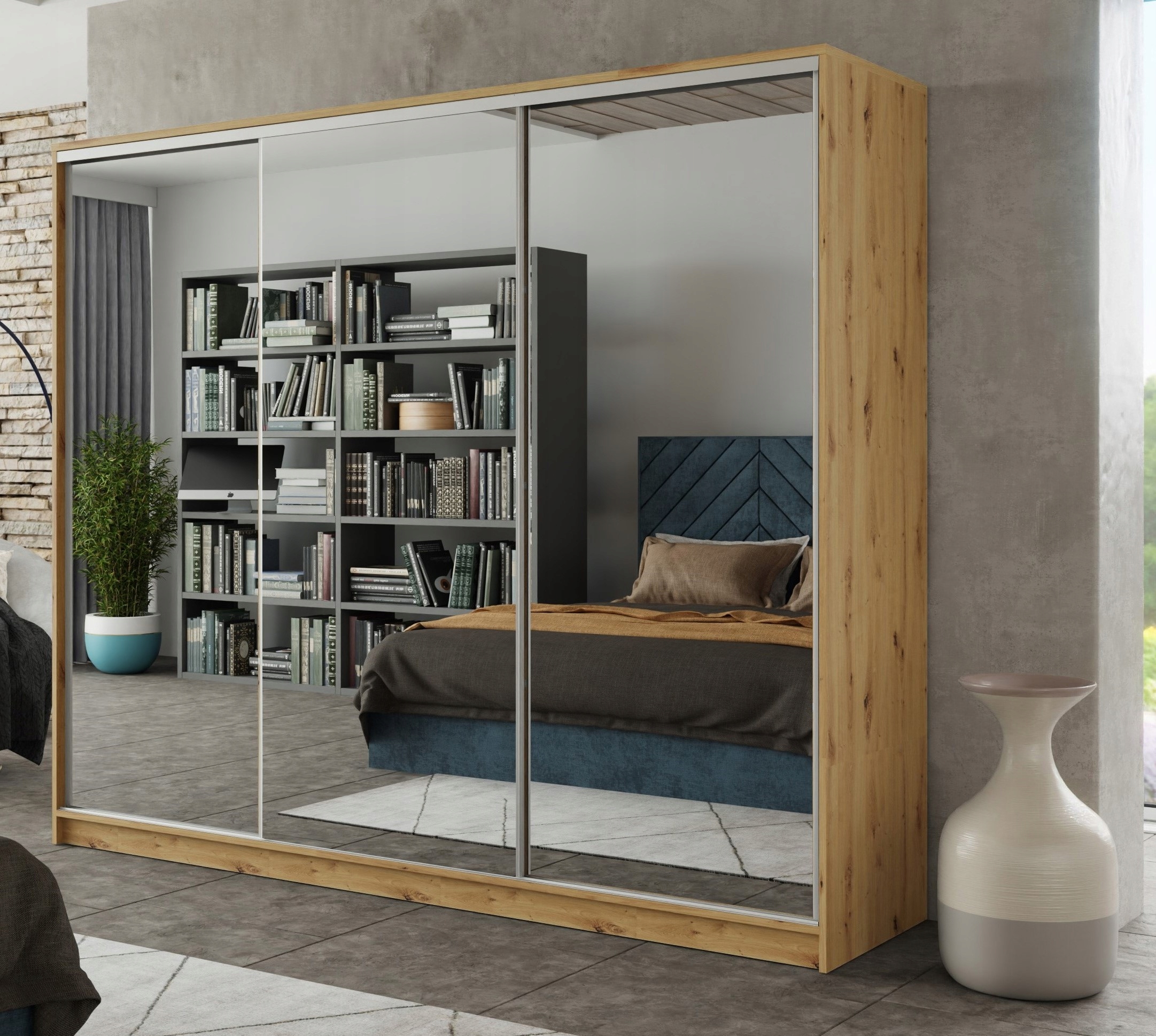 Szafa przesuwna lustro szuflady 200x205x56 ARTISAN PAOLA 10 Kod producenta Bizkar