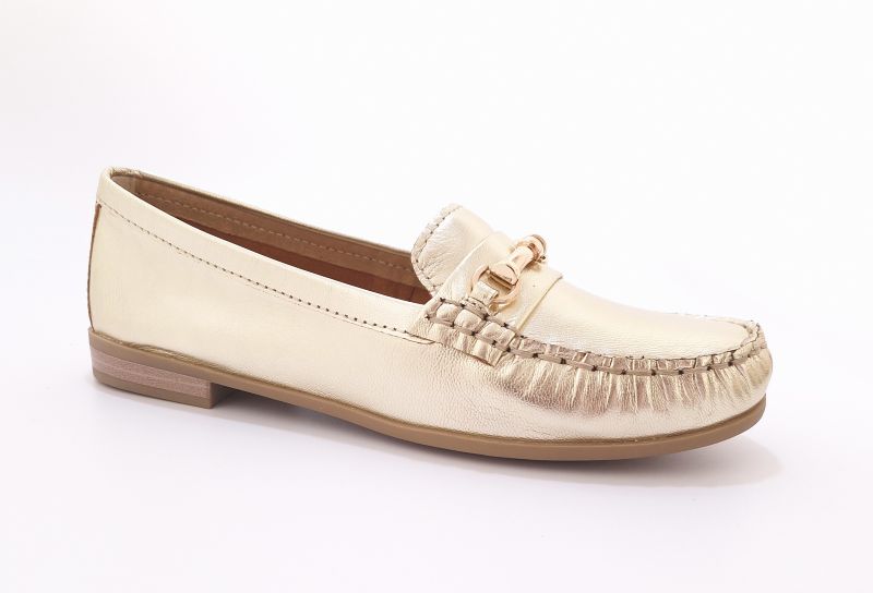 Zasouvací kožené mokasíny ve zlaté barvě Marco Tozzi 24207 r37