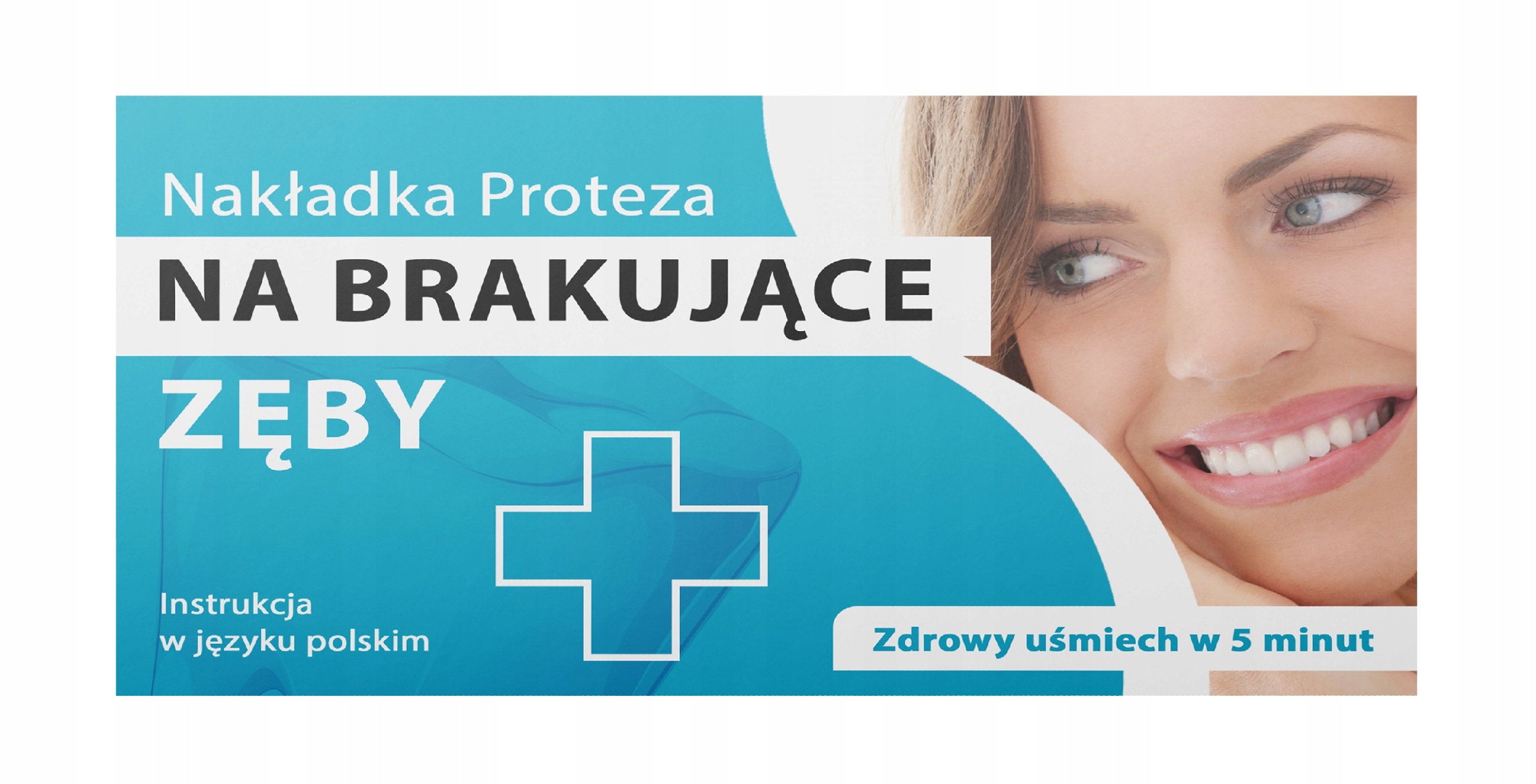 2x Sztuczne Zęby Implanty Proteza Licówki Nakładka Złamany Ząb Instrukcja