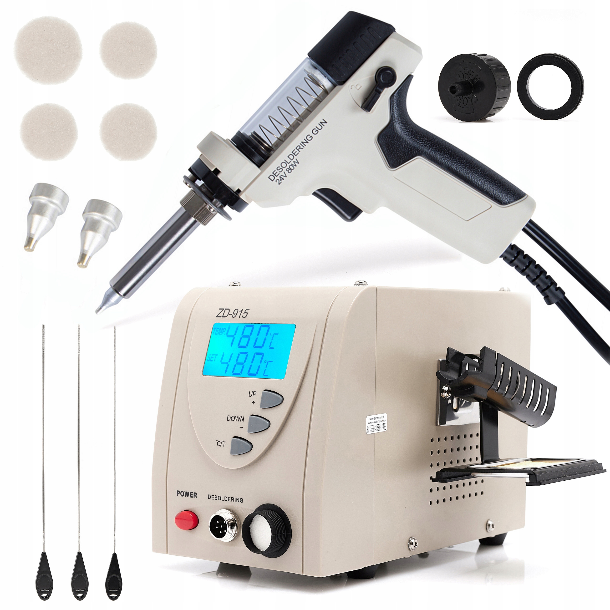 Pájecí Stanice Odpájecí Odpáječka ZD-915 140W Výkonný Kompresor