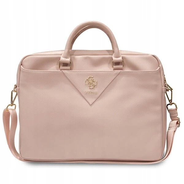 Taška Guess Triangle 4G na notebook 16" růžová