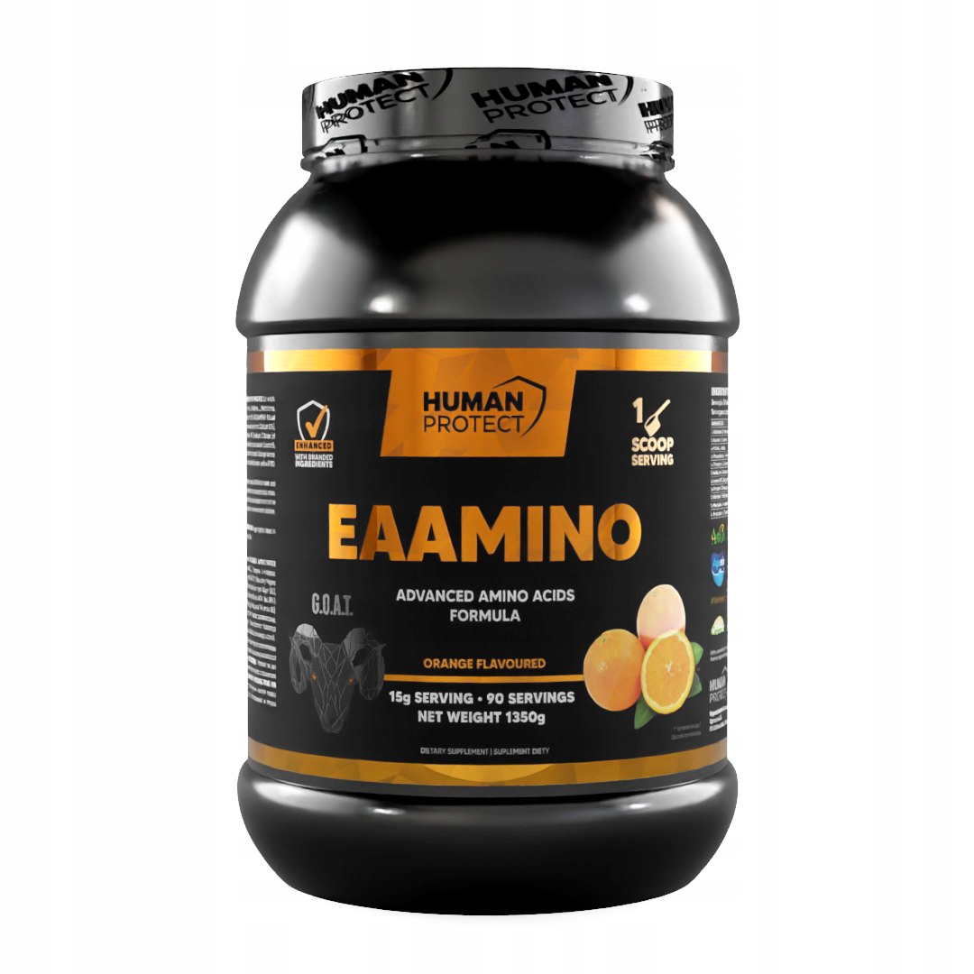 Human Protect EAAmino 1350 g Aminokyseliny Eaa s elektrolyty Pomeranč