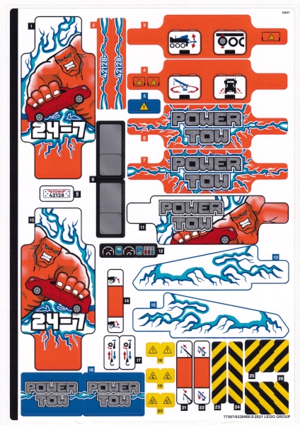 

Lego Technic naklejki 42128 Pomoc Drogowa