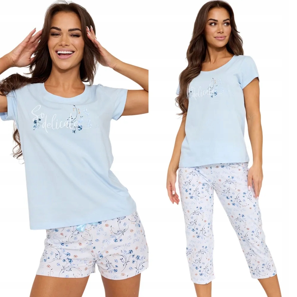 Dámské Pyžamo Cornette 466 So delcate S 36 Modrá