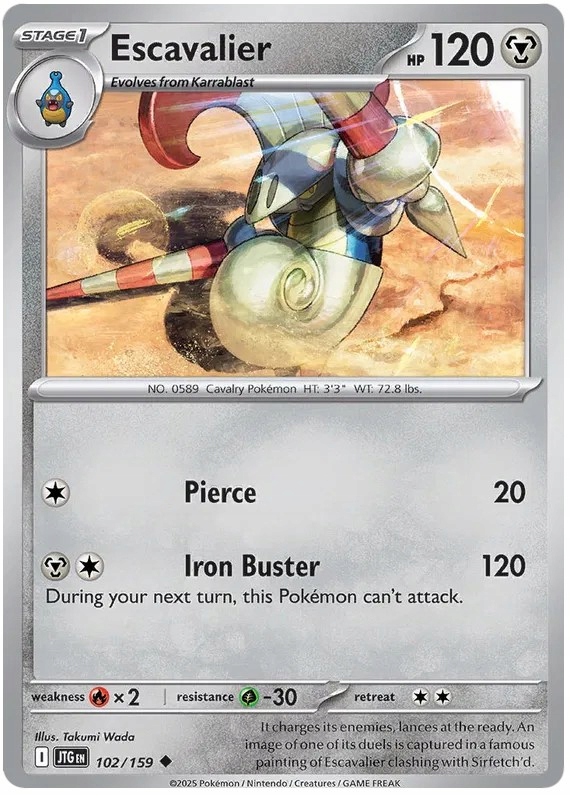 Karta Pokemon Escavalier Jtg 102/159 Journey Together