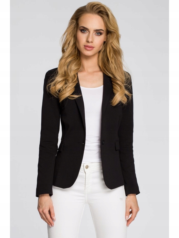 M243 Přiléhavý sako se zapínáním na knoflík černá Eu L