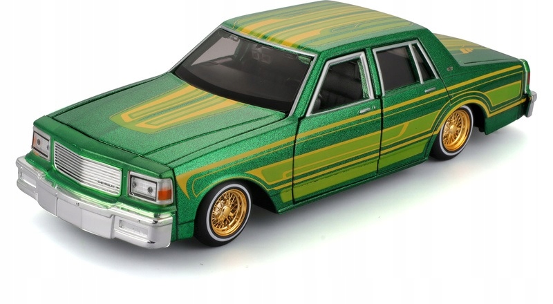 Chevrolet Caprice Lowrider 1987 Green Maisto Design 1:26 Model Auta