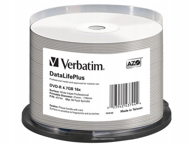 Verbatim Azo płyty Dvd-r 4.7GB 50szt Do Nadruku ID