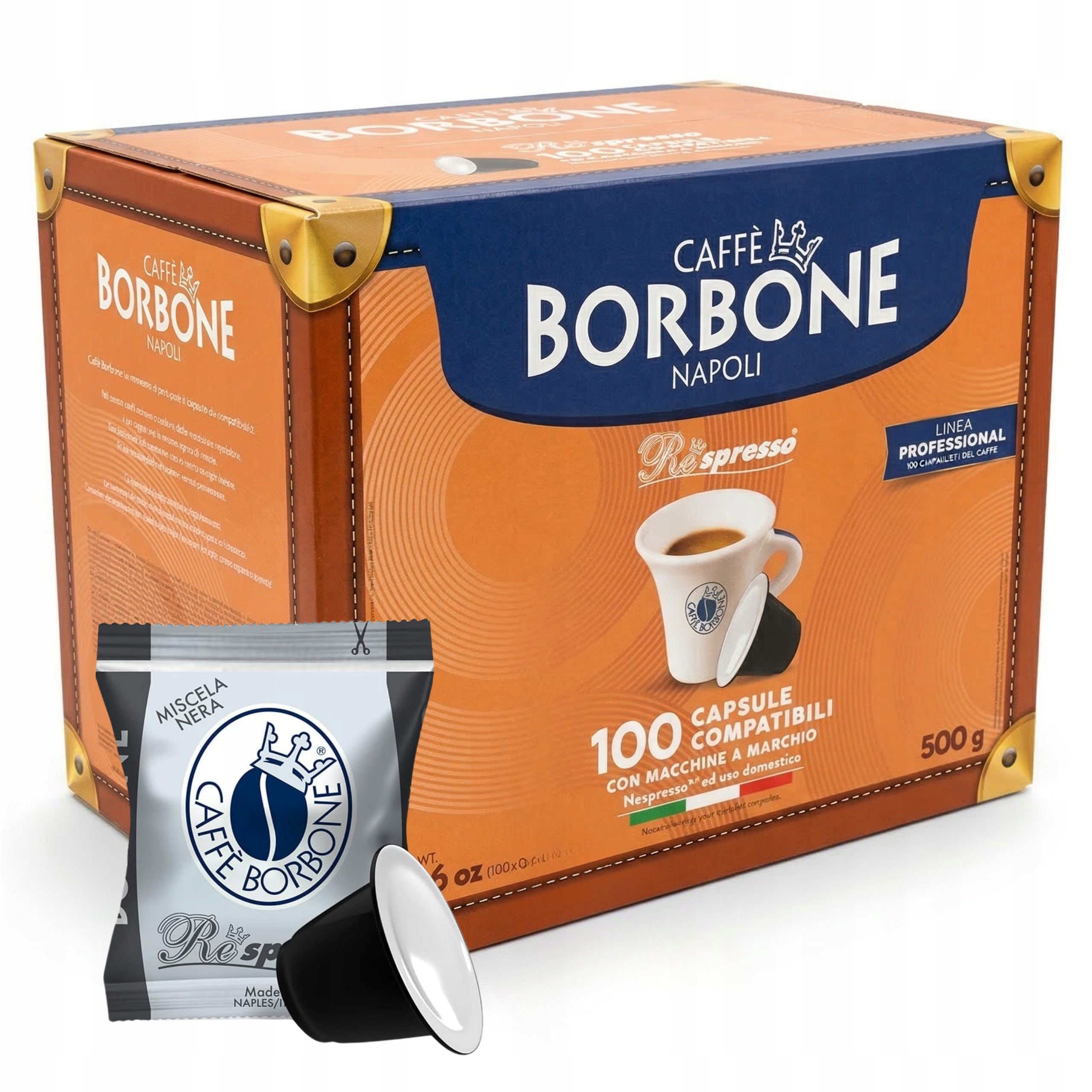 Borbone Respresso Nera Black Kapsułki Nespresso Caffè 100 szt. Mocna Kawa