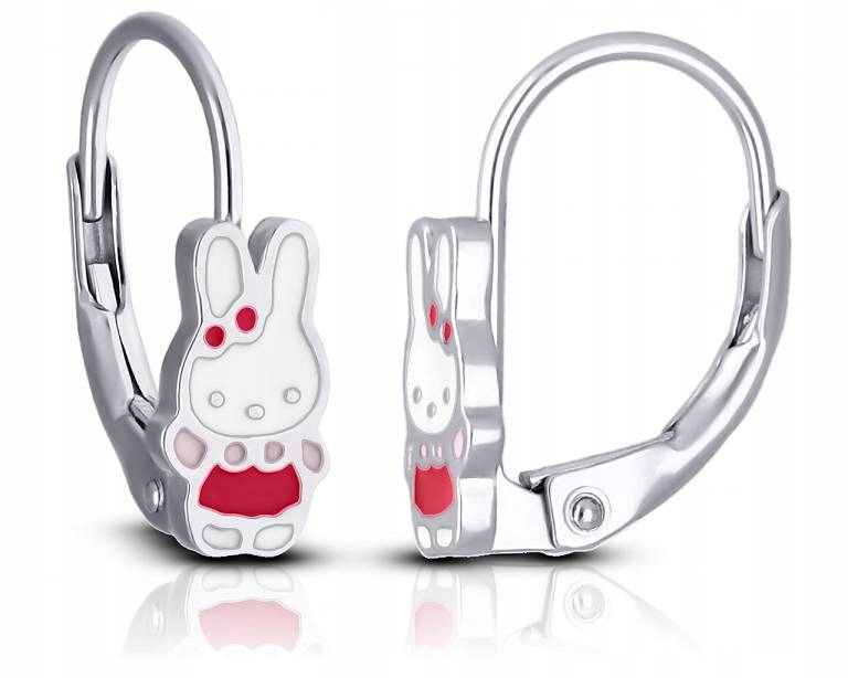 

Kolczyki srebrne dla dziewczynki króliczki pr.925