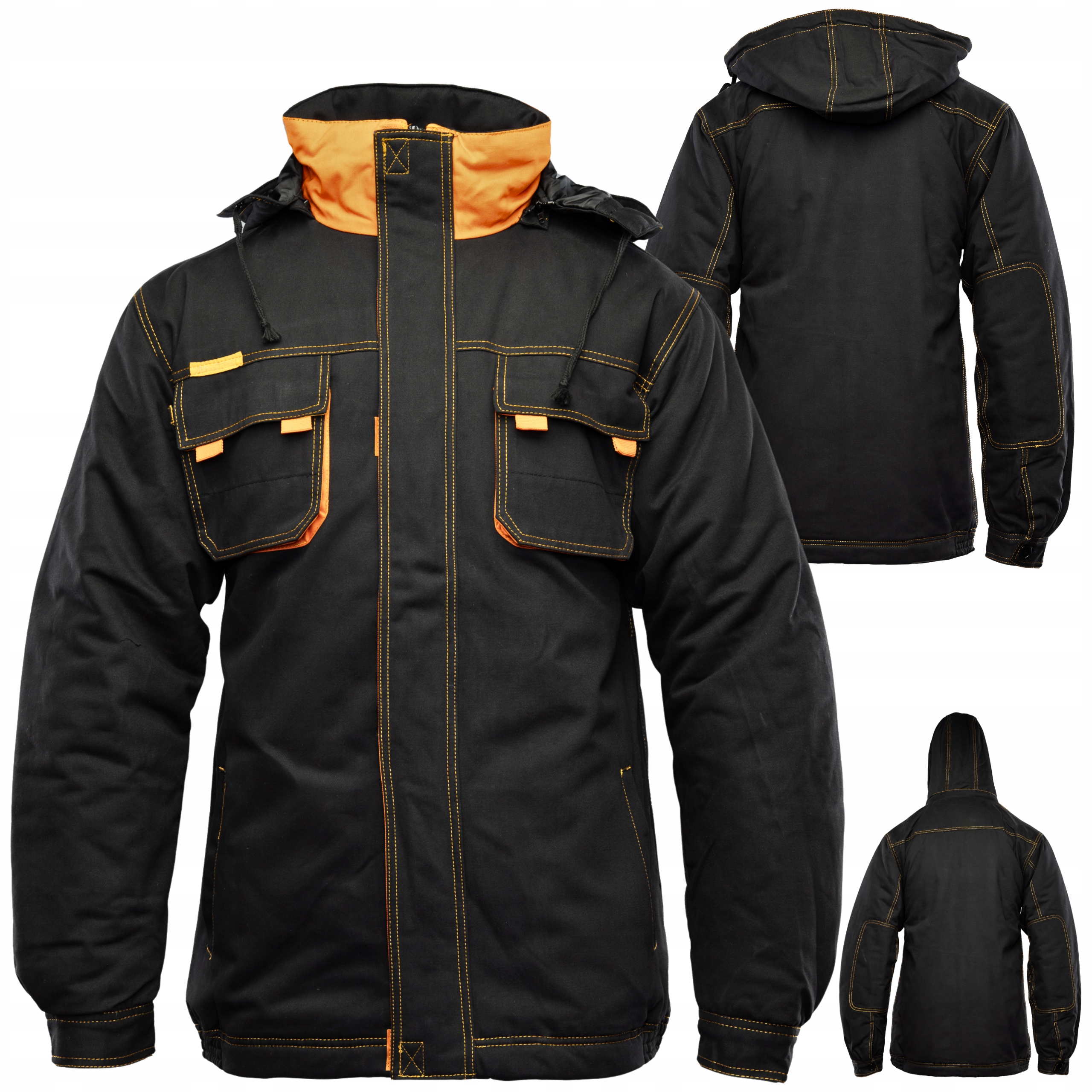 Teplá Pracovní Zateplená pánská mikina Zimní ochranná bunda 100% Bavlna