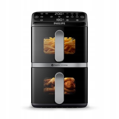 Frytkownica beztłuszczowa dwukomorowa pionowa Philips air fryer NA461/00