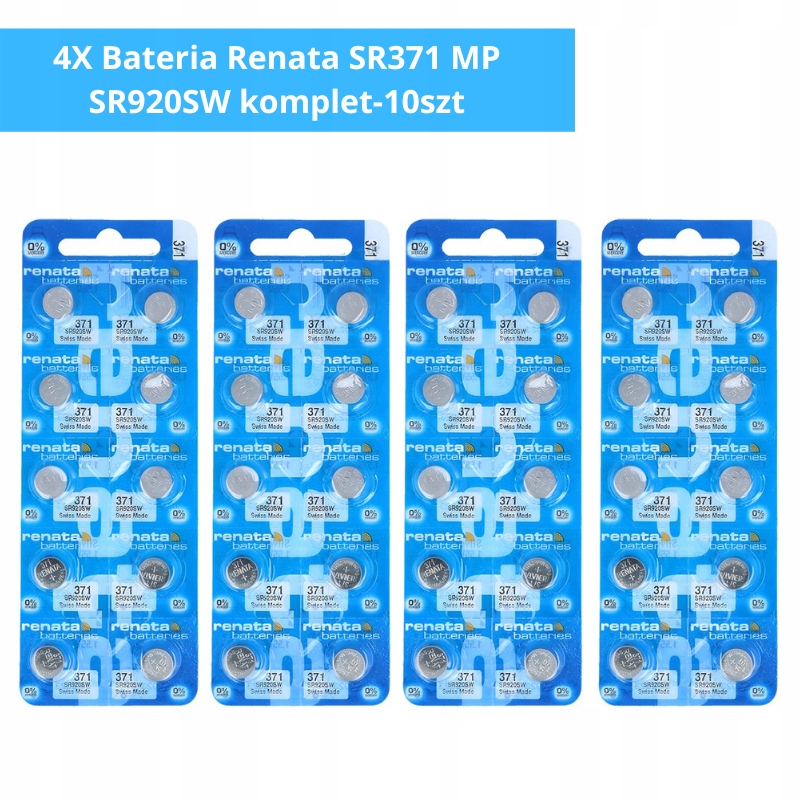 Komplet Baterií 40 Kusů Baterie Renata SR371 Mp SR920SW