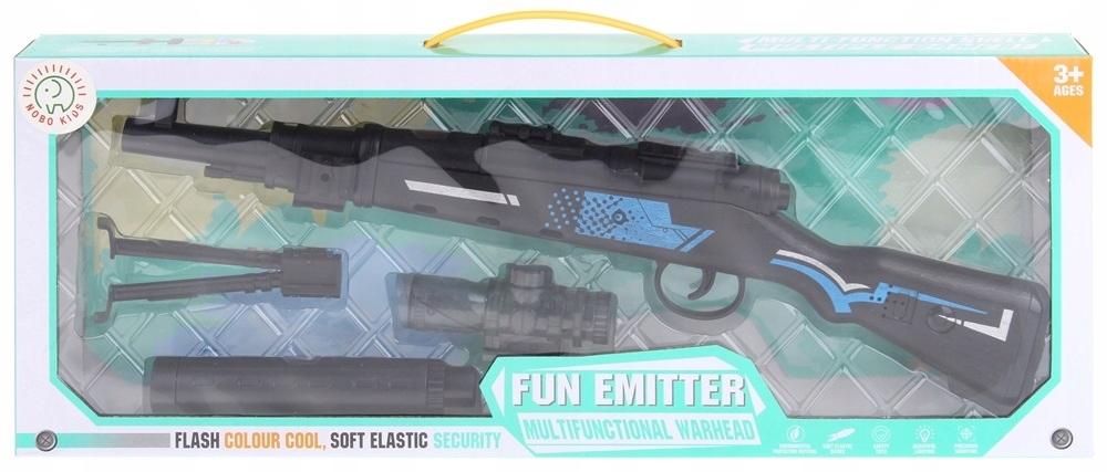 Karabin Pistolet M4 Snajperski Kulki Żelowe Wodne Celownik Tłumik Magazynek Szerokość produktu 51.5 cm