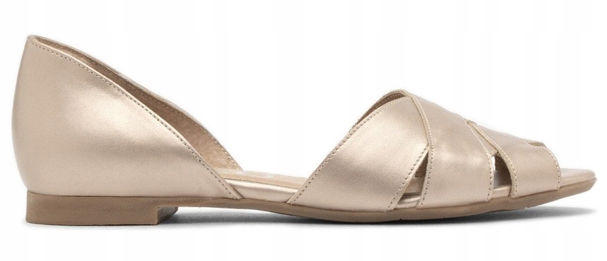 Ryłko zlaté dámské kožené sandály na plochém podpatku 38,5