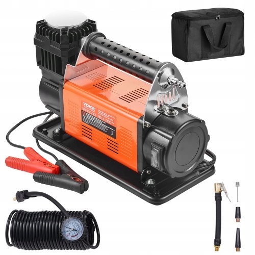 Vevor Prenosná Pumpa Na Pneumatiky 12V 150 Psi 7 06 Cfm S Manometrom A Taškou