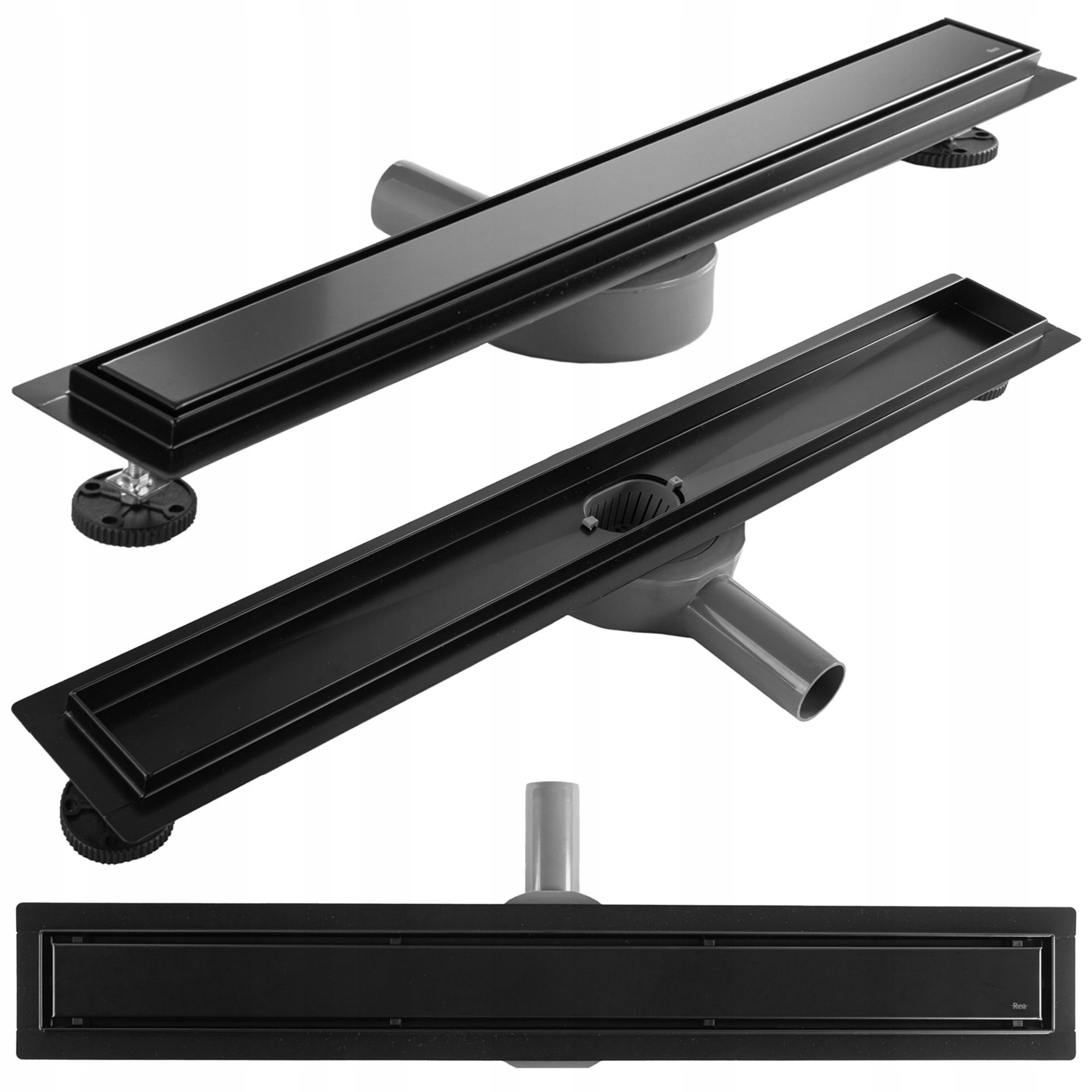 Lineární Odtok 50 cm Odvodnění Rea Neox Pro Black Černý Nízký Do Výklenku