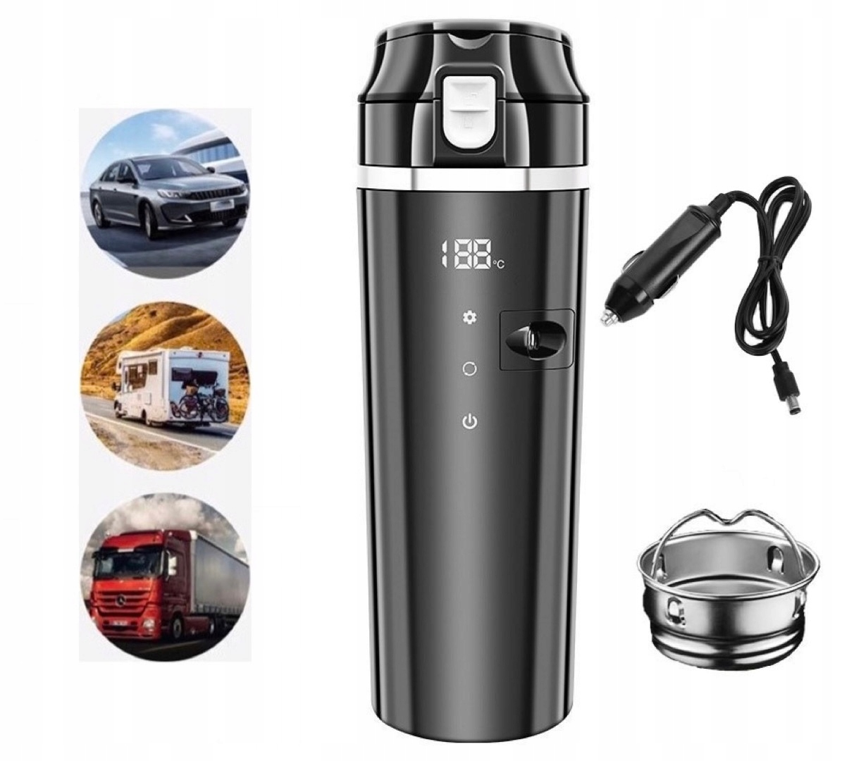 Mini Automobilový Vyhřívaný Tepelný Displej 500 ml 12 V 24 V