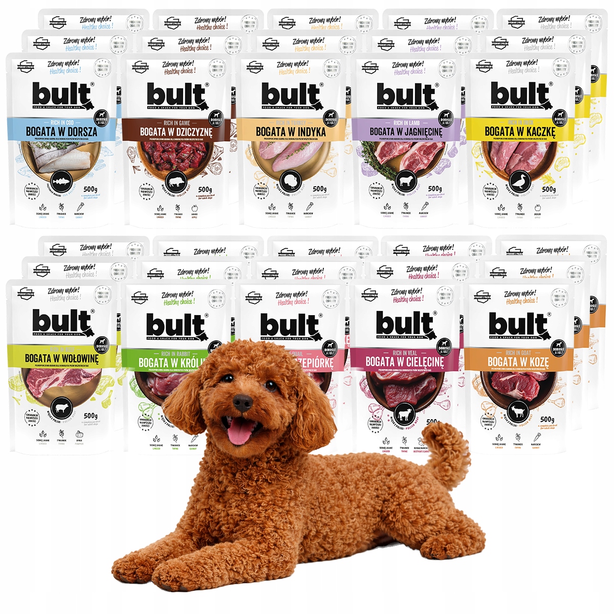 Bult vlhké krmivo pro psy Mix Chutí, sáček 30x500 g