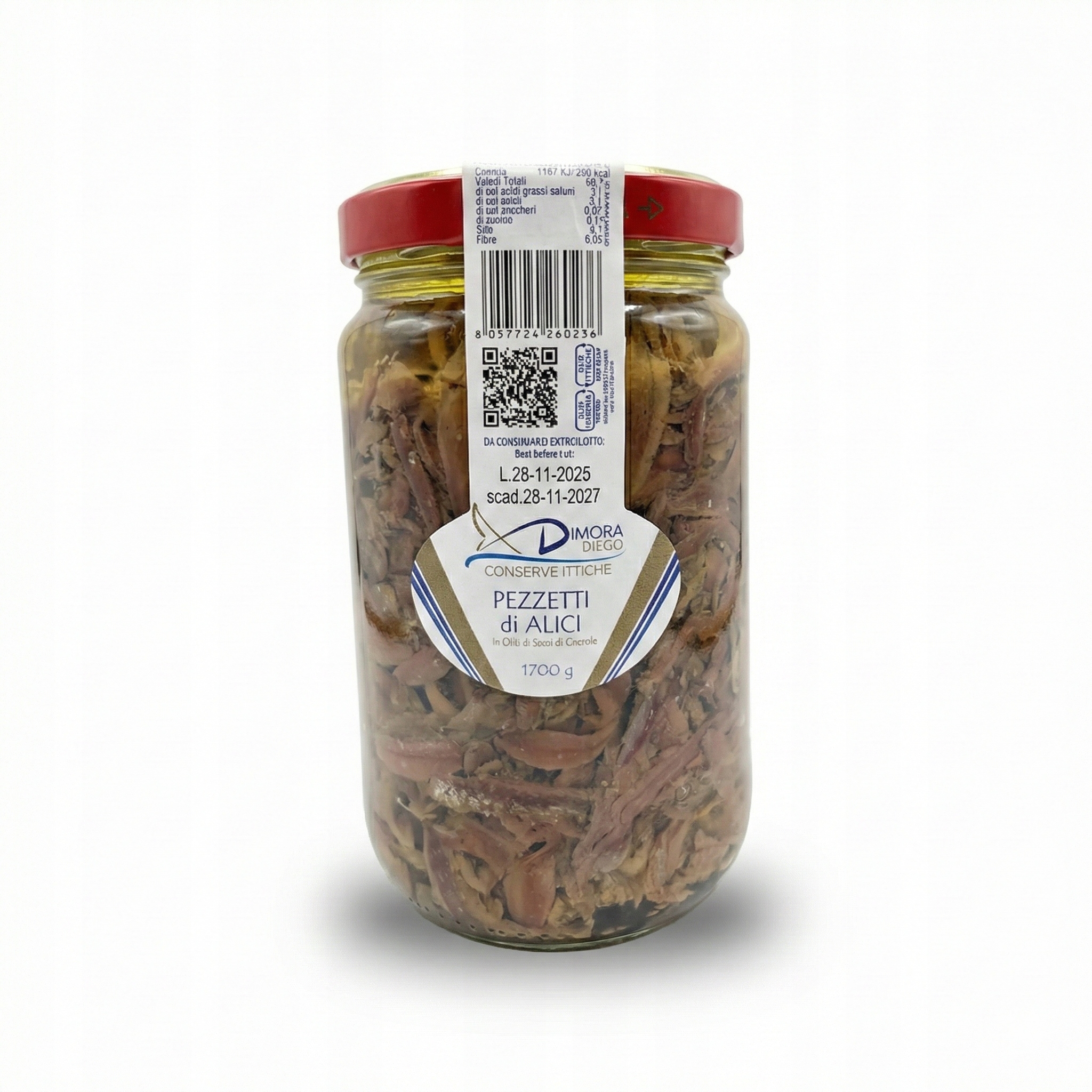 Włoskie Anchois do Pizzy Sosu 1,7kg Sycylia Duże