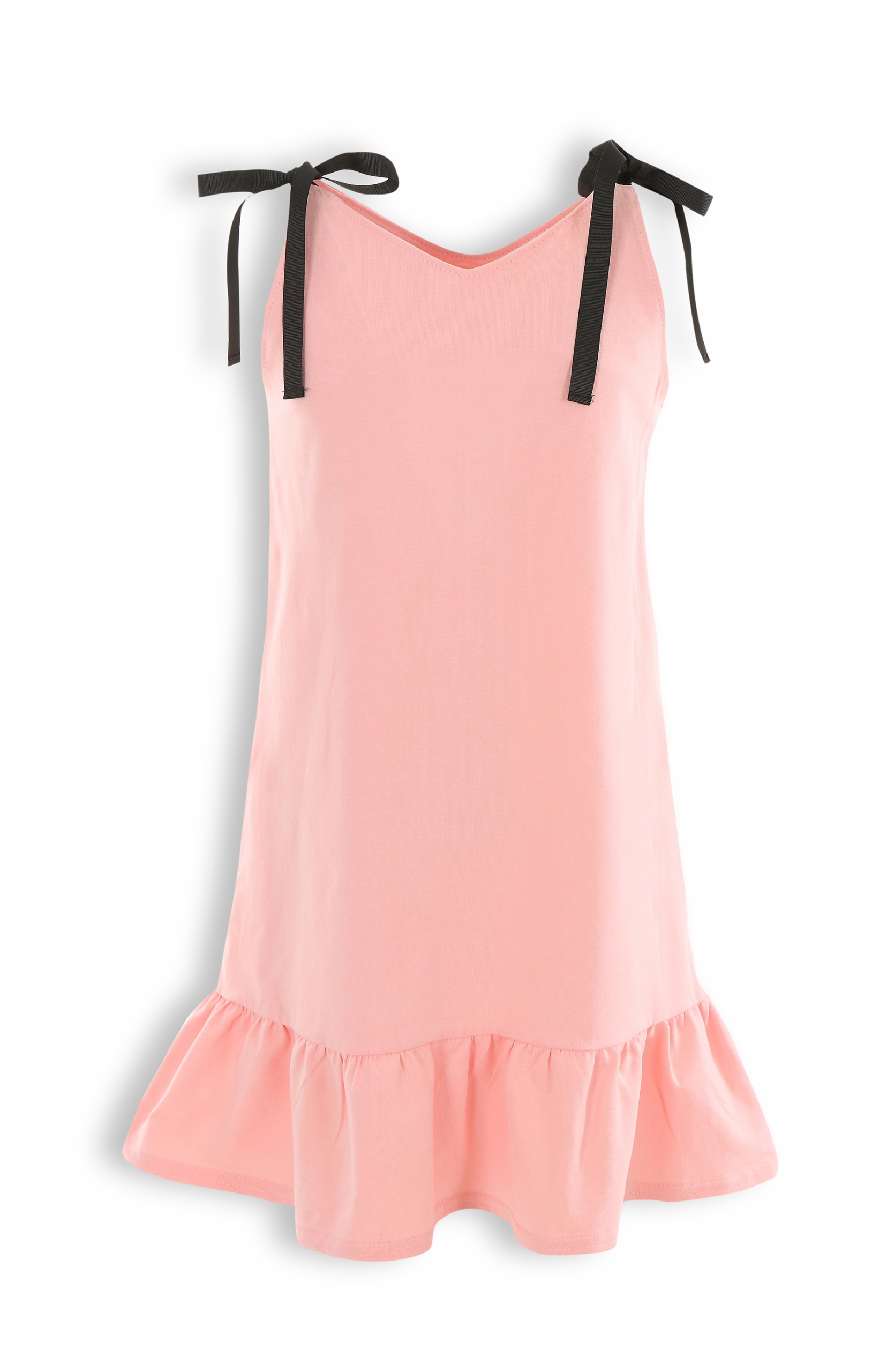 Sukienka z falbanką, TASIEMKI - 158 RÓŻ Marka Inna marka