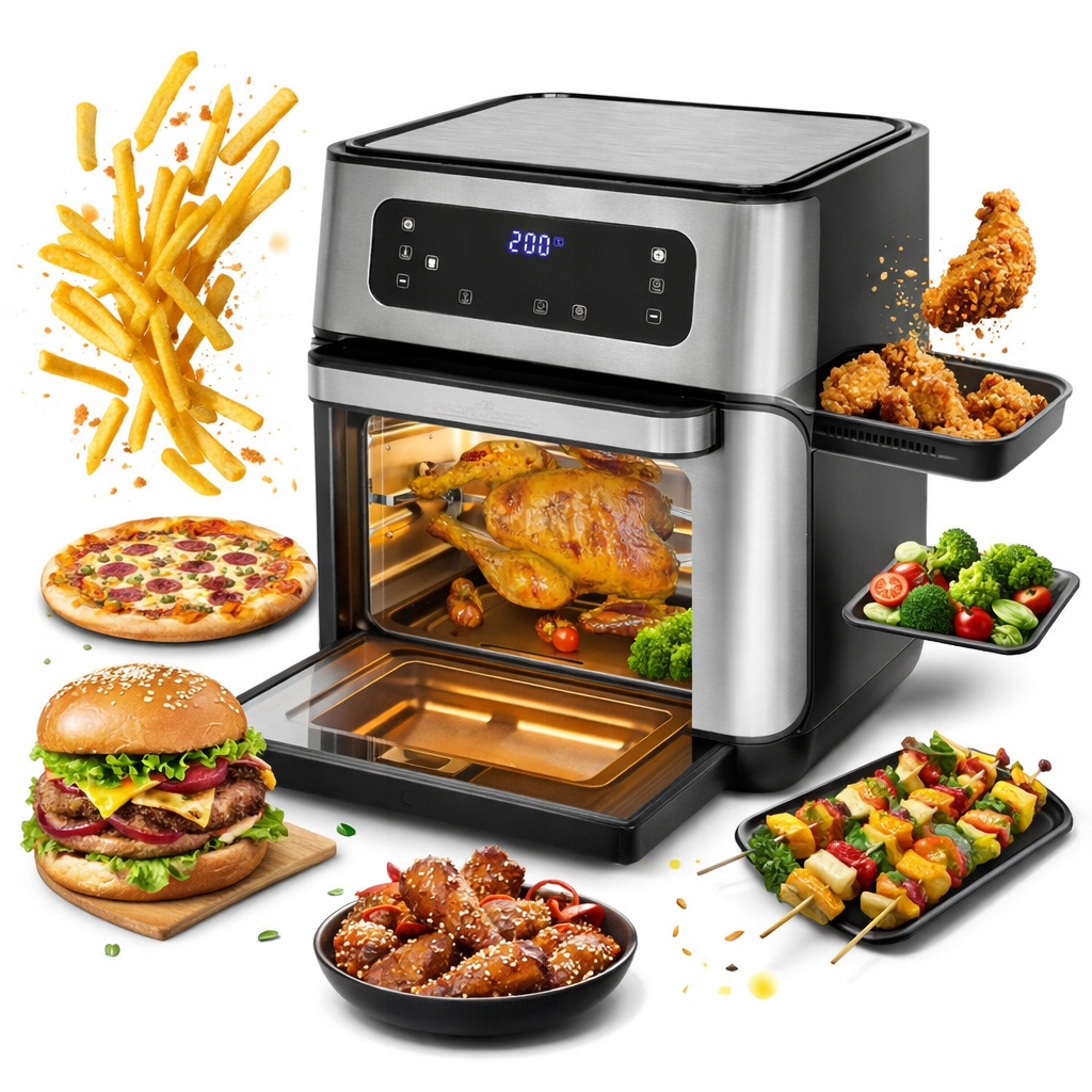 2w1 Piekarnik Frytkownica Beztłuszczowa Suszarka Do Grzybów 11L 1500W