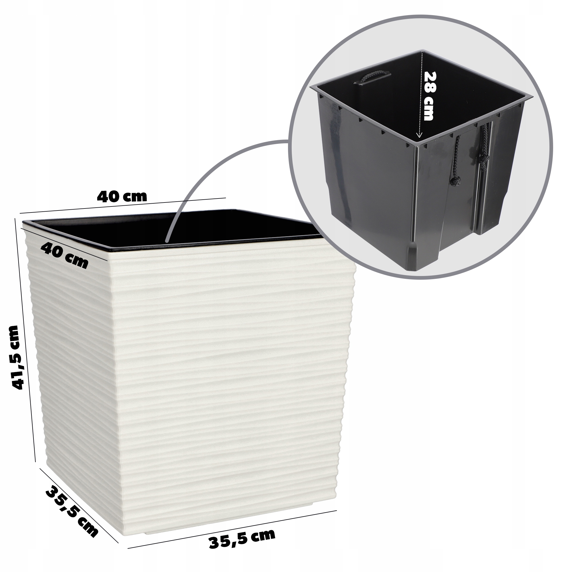 DONICZKA DONICA OSŁONKA + WKŁAD KREM 40cm Kod producenta K4264