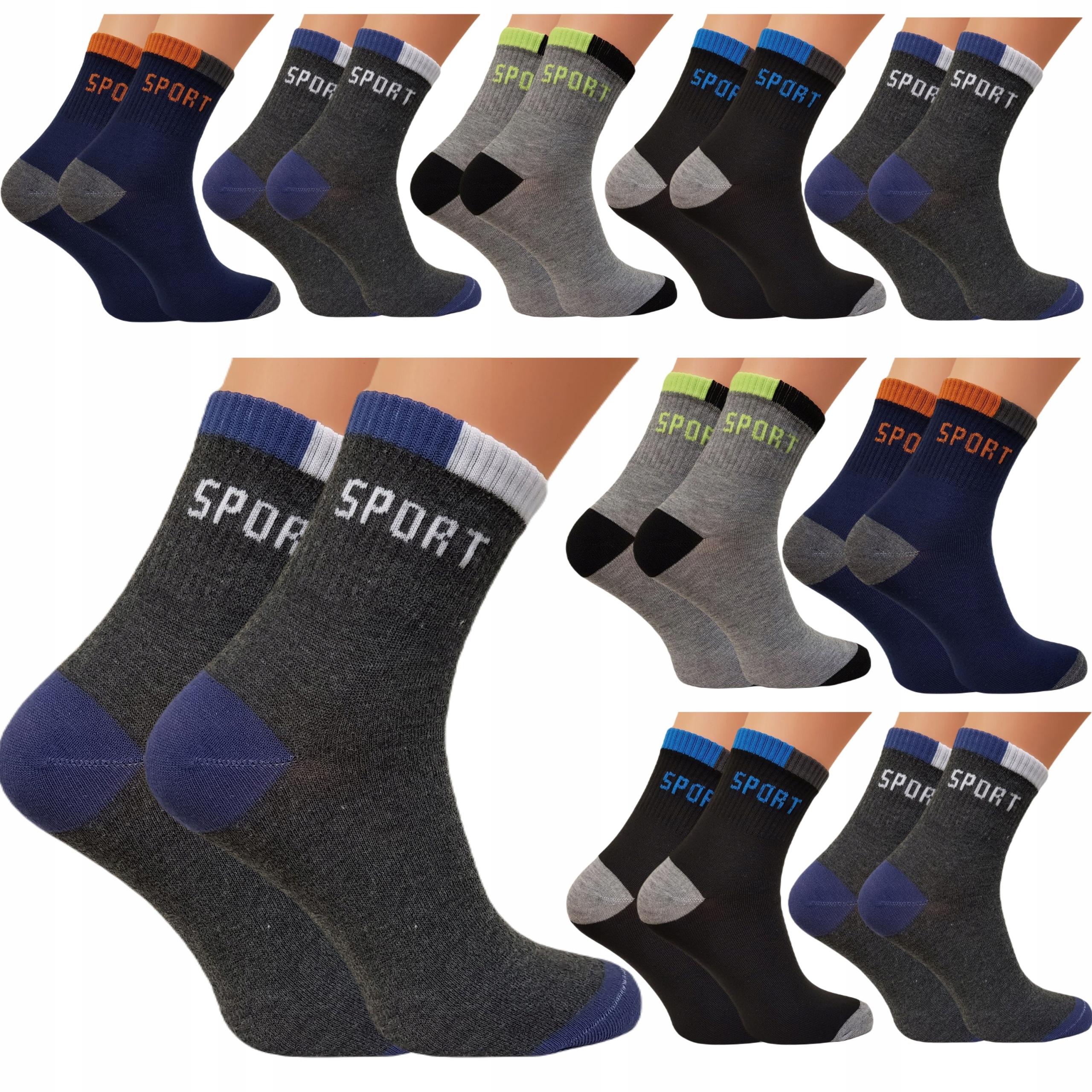 

10x Skarpety Bawełniane Męskie Sportowe Trwałe