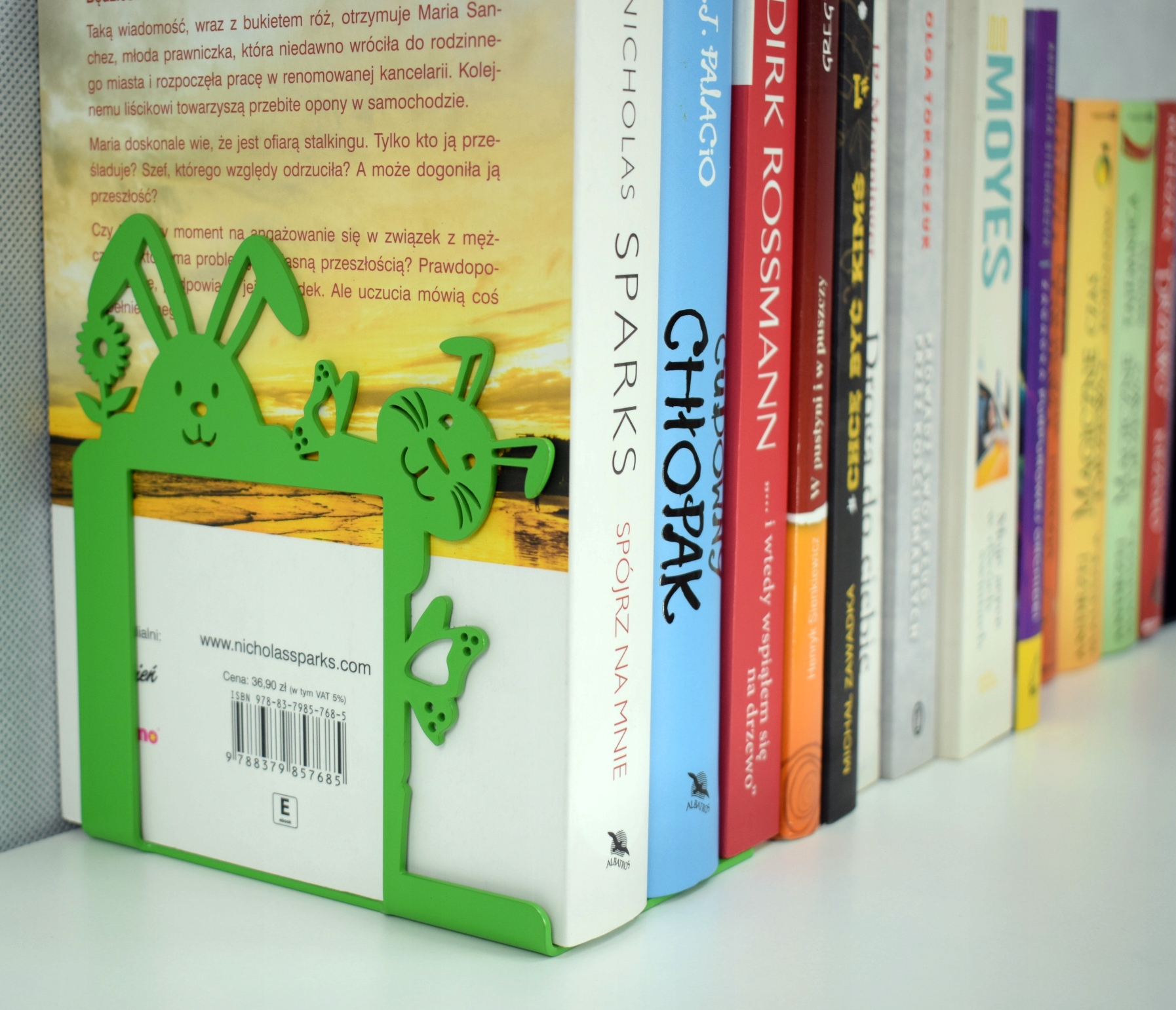 Podpórka do książek Wielkanocna Metalowa Zielona Stan opakowania oryginalne