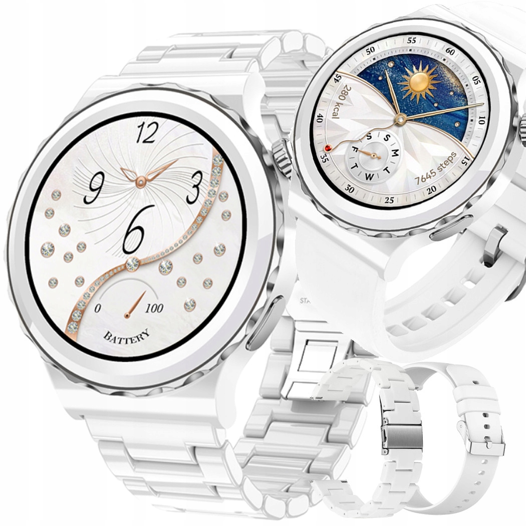 Chytré Hodinky Dámské Bílé Gt Hovory Sms Tlak Polské Menu Hovory