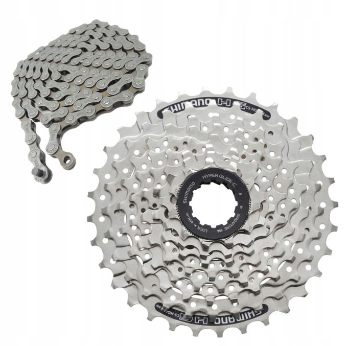 Zestaw Kaseta Shimano HG41 11-34 8rz + łańcuch Shimano, kompletny napęd 8rz