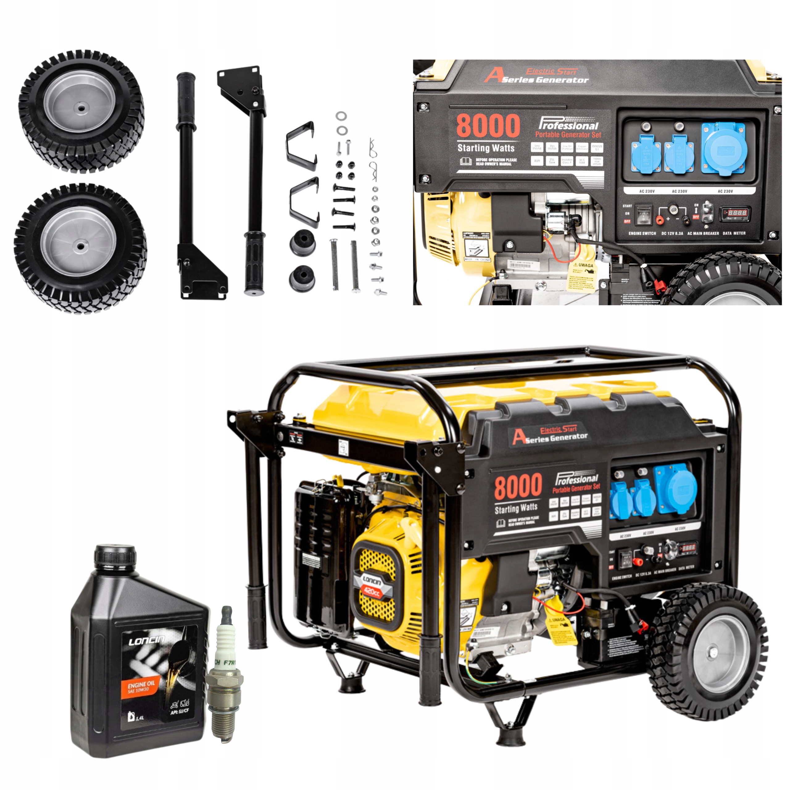 Agregat Prądotwórczy Loncin LC8000D-AS-1F 6500W 1 Faza 230V 420CM3 Roz. Ele