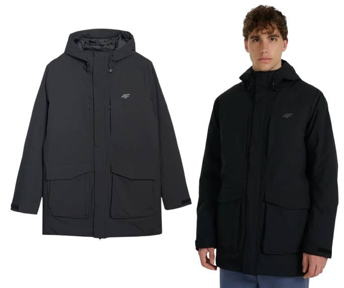 Pánská teplá bunda 4F parka zimní M0884 membrána 10 000 černá XL