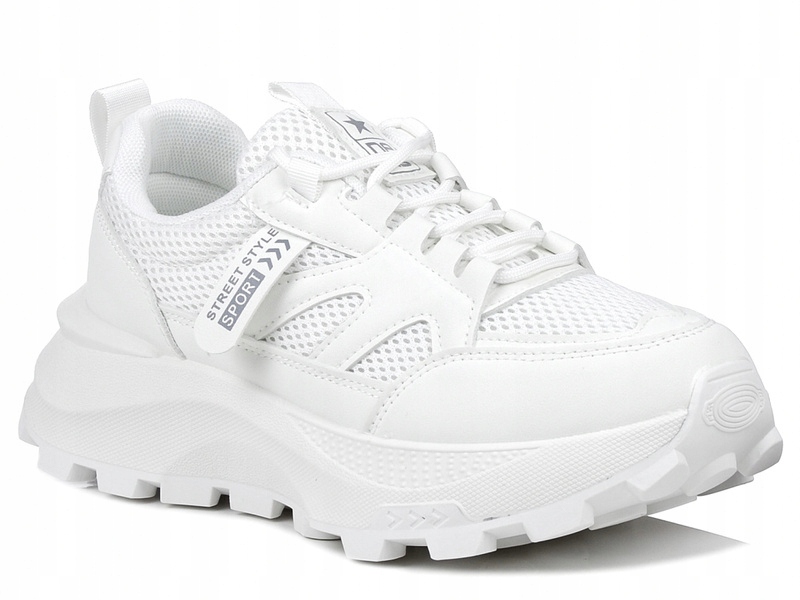 Sneakersy damskie całe białe News 8511 buty sportowe na platformie 37