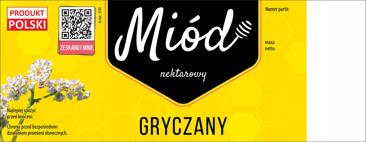 

Etykiety samoprzylepne na miód gryczany (100szt)