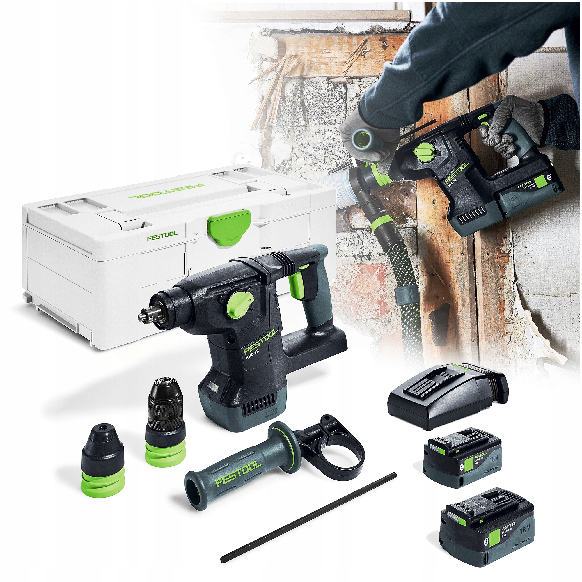 Festool 577448 Akumulátorová Vrtačka Sds+ Khc 18 5,0 EBI-Plus