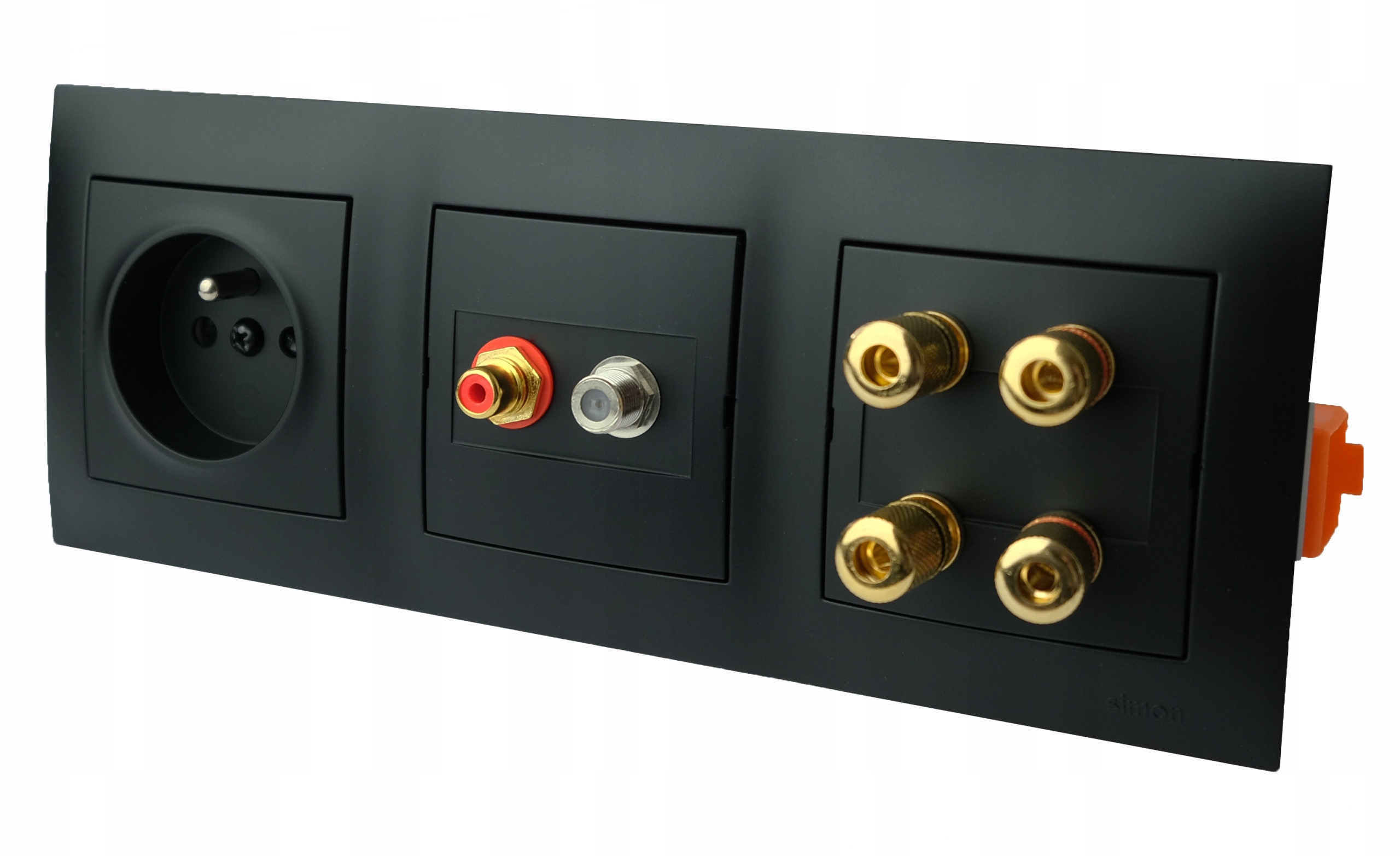 

Gniazdo ścienne 230V prąd Rca F 4G Czarne