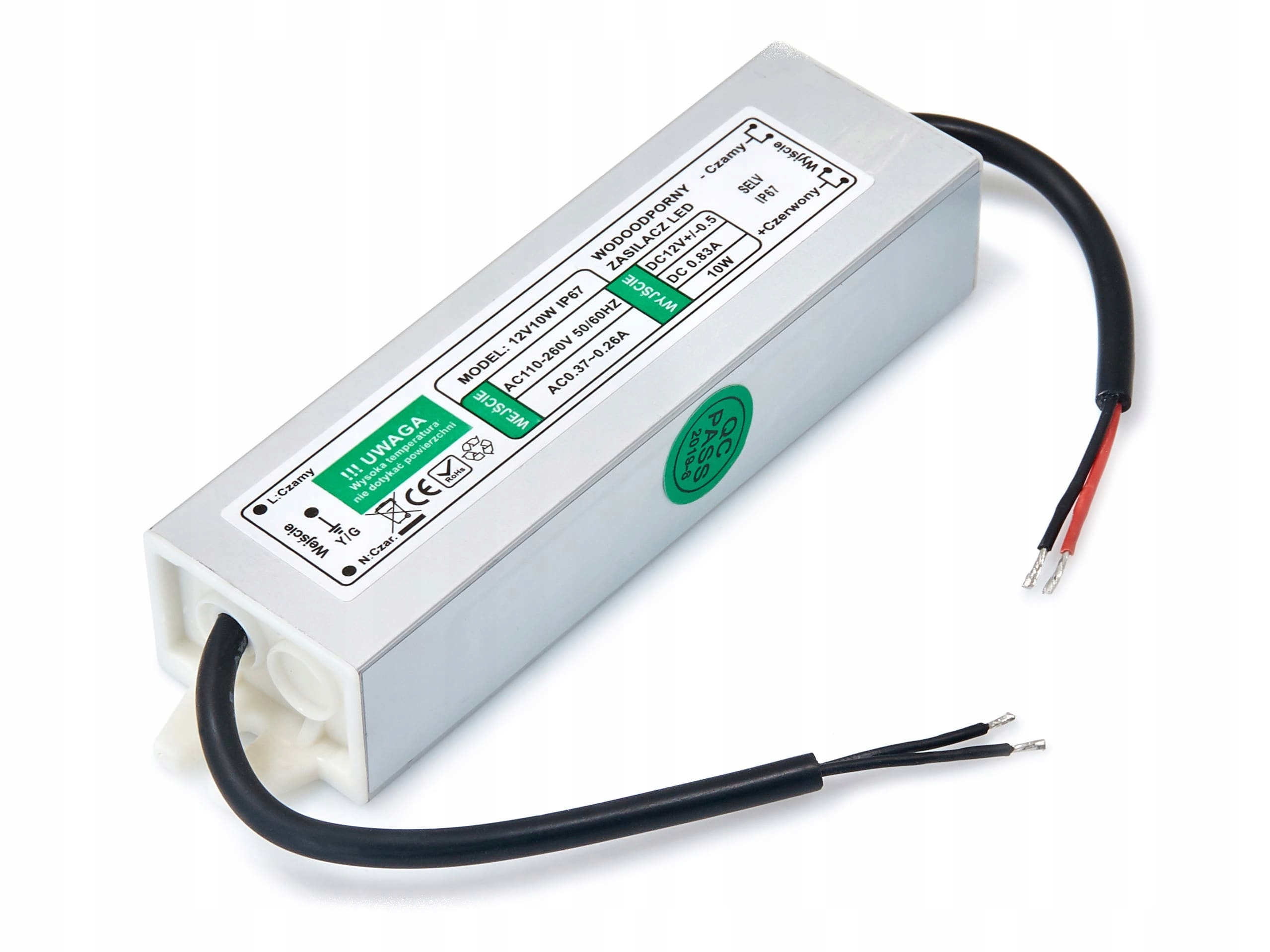 

Zasilacz 12V 10W 0.8A IP67 Wodoodporny Do Taśm Led