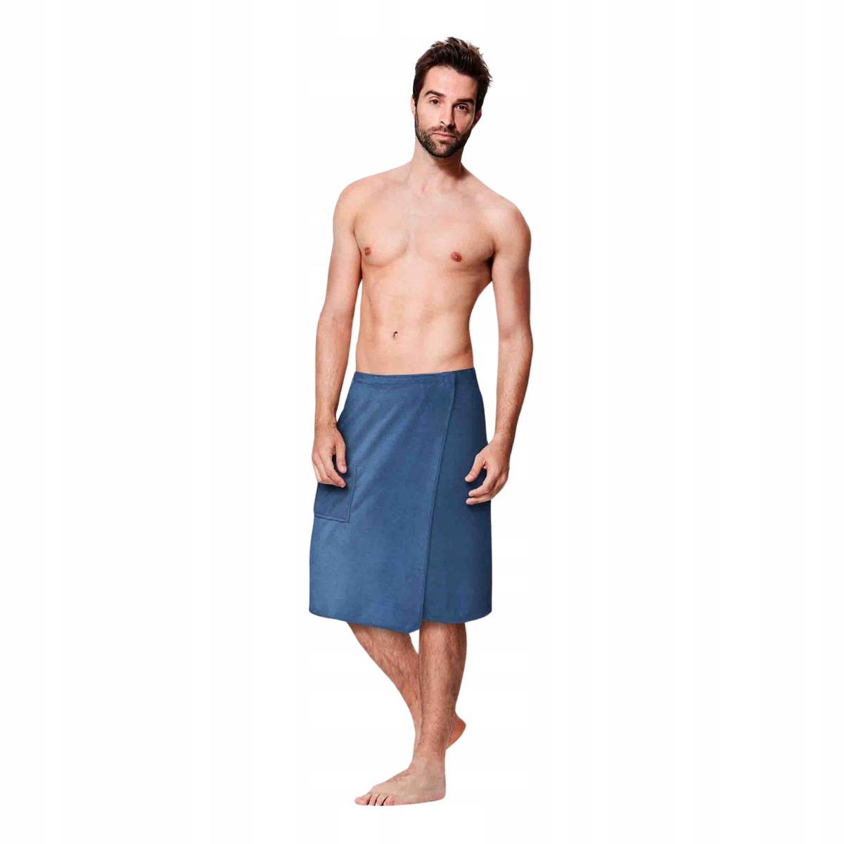 Ręcznik do Sauny Szybkoschnący Męski Kilt Active S/M Granatowy Długość (cm) 65 cm