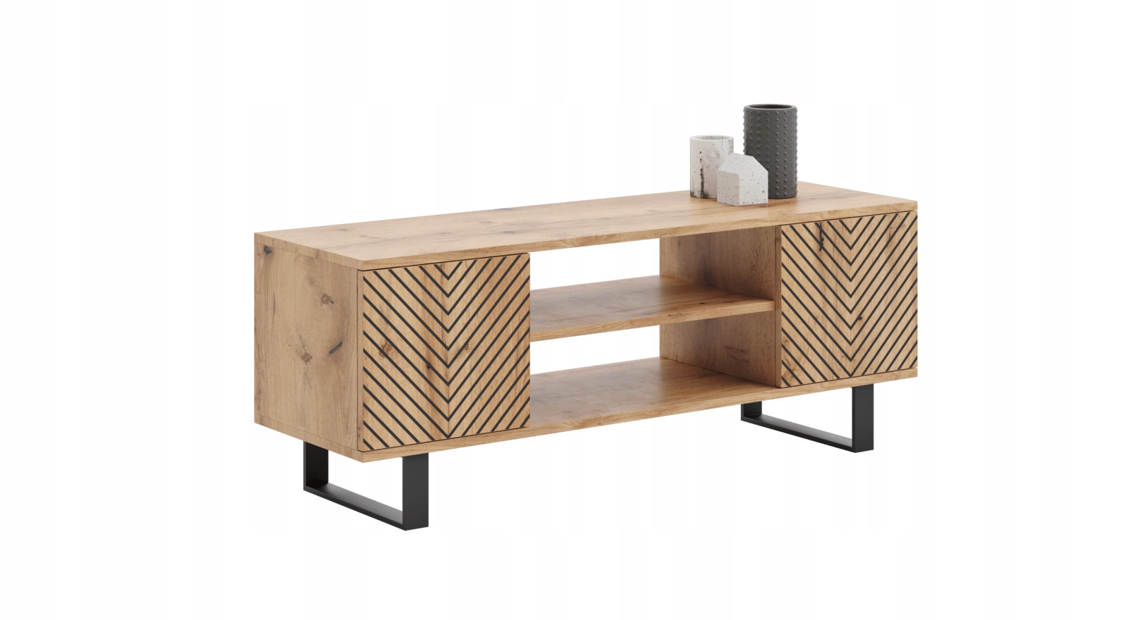 Rtv skrinka 135 cm loft dub craft zlatý jedľový stolík Komoda