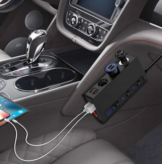 Ladowarka samochodowa ZAPALNICZKI 12 24V 4xUSB QC Producent GD CDQ0C