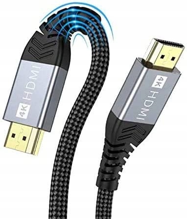KABEL HDMI 4K UHD 3D HDR 18Gb/s Pozłacany NYLON 2m