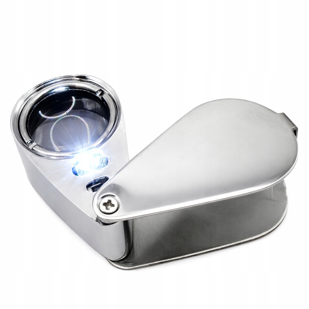 LUPA JUBILERSKA 30x PODŚWIETLANA LED KOMPAKTOWA SKŁADANA 21mm