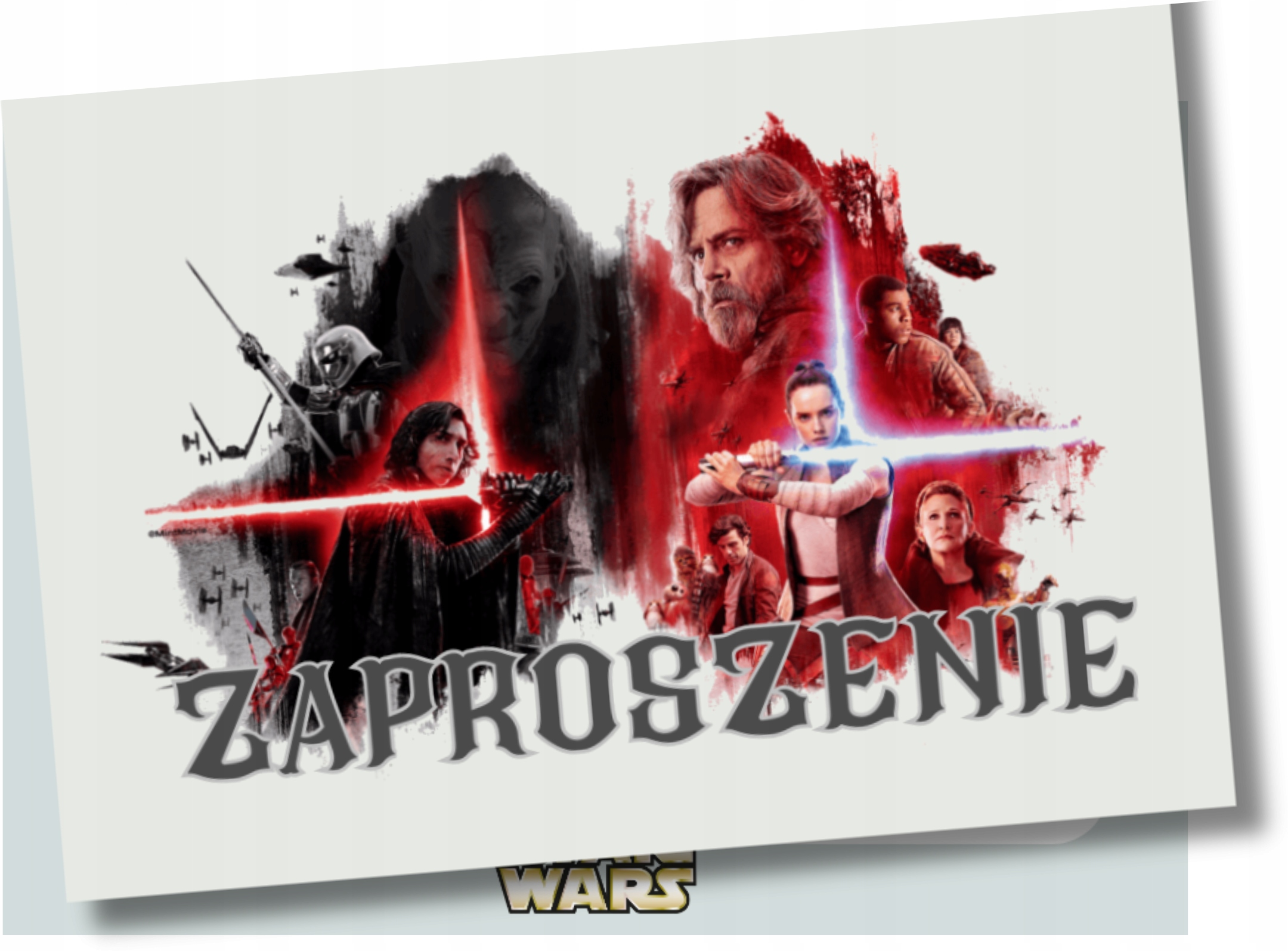 ZAPROSZENIA URODZINOWE STAR WARS GWIEZNDE 15x10cm