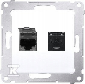 GN.KOMP.2XRJ45 KAT6 Przes.białe SIMON54