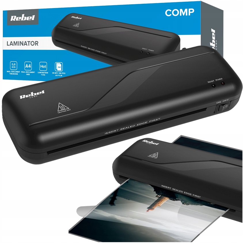LAMINATOR DO DOKUMENTÓW ZDJĘĆ PAPIERU A4 LAMINARKA NA GORĄCO DO BIURA