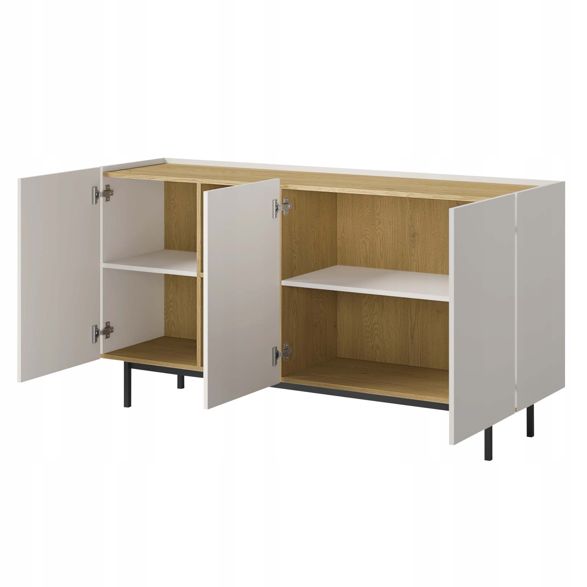 Komoda z drzwiami uchylnymi Noel 3D 165 Kaszmir / Dąb Cremona