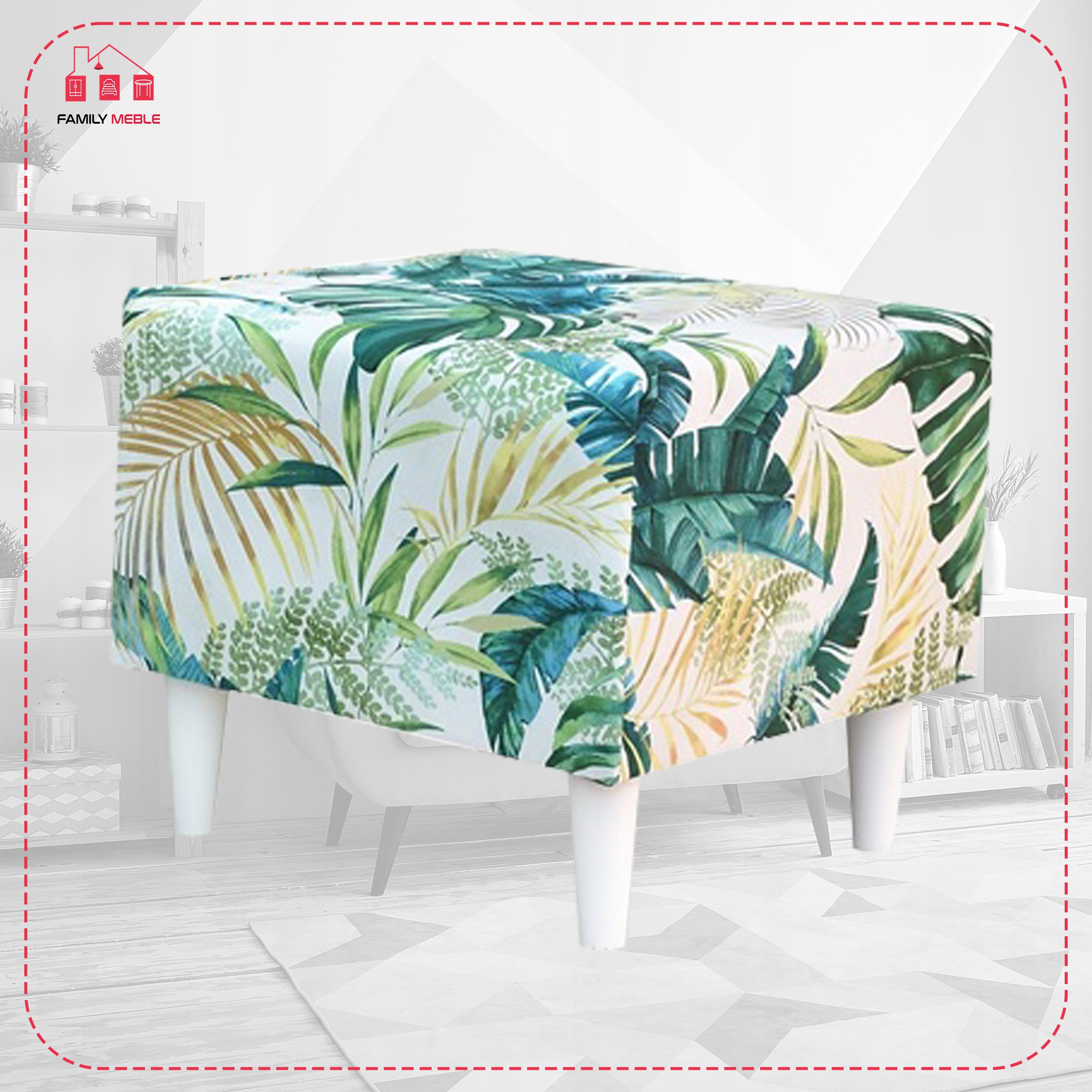 Pufa puf podnóżek siedzisko Ari Print Family Meble EAN (GTIN) 5904830778939